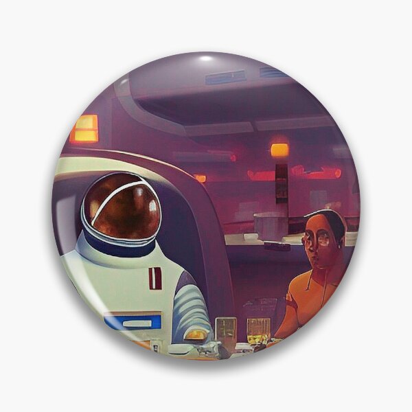 Item preview, Astronaut dining in space restaurant. Vintage style designed and sold by Neo-Expression.