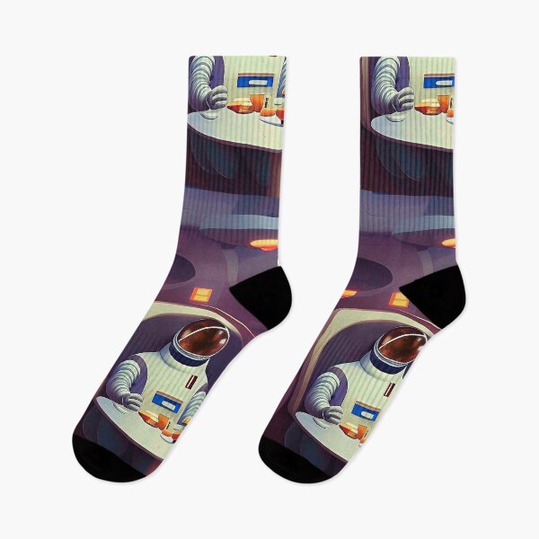 Item preview, Astronaut dining in space restaurant. Vintage style designed and sold by Neo-Expression.