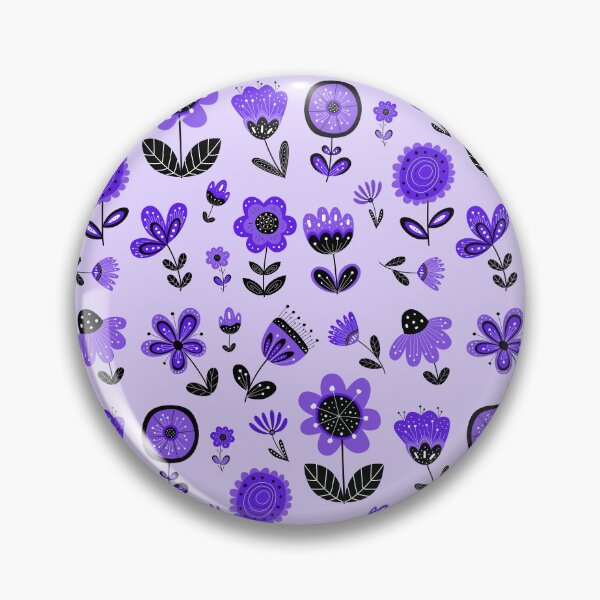 Item preview, Nordic flower black and purple pattern designed and sold by LaBelleMaison.