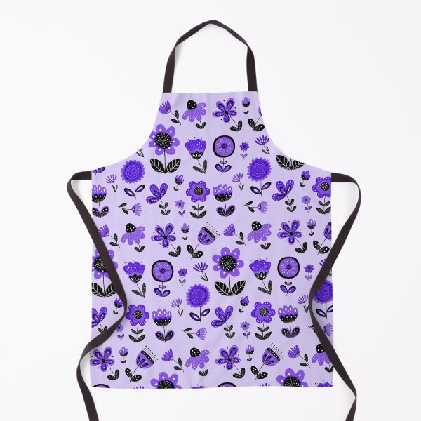 Item preview, Nordic flower black and purple pattern designed and sold by LaBelleMaison.