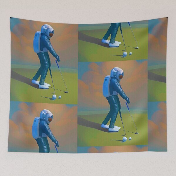 Item preview, Funny golf apparel. Vintage Astronaut playing golf designed and sold by Neo-Expression.