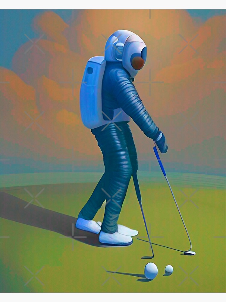 astronautes jouant au golf