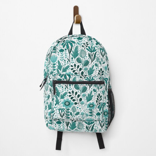 Item preview, Boho Teal floral White background designed and sold by Lady Bruniere.