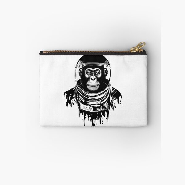 Aperçu de l'œuvre Illustration de chimpanzé de l'espace N&B, idée cadeau imprimé vérité ! créée et vendue par printedtruth.