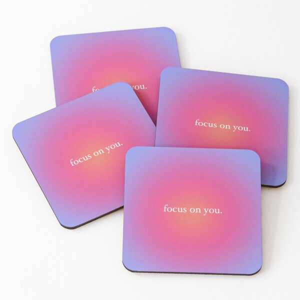 Item preview, focus on you aura manifestation positive quote blue pink yellow bright designed and sold by Anavrisss.