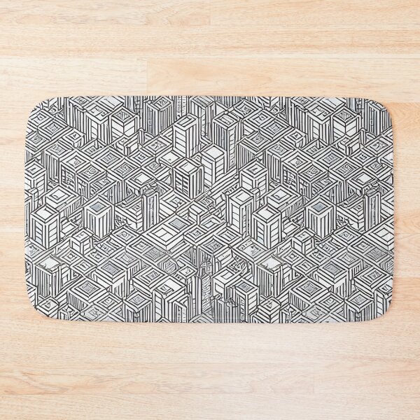 Item preview, Abstract monochrome city pattern designed and sold by CasualMadness.