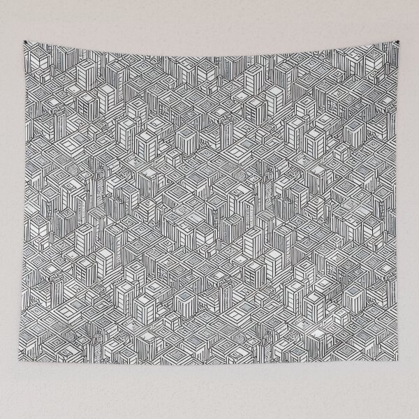 Item preview, Abstract monochrome city pattern designed and sold by CasualMadness.