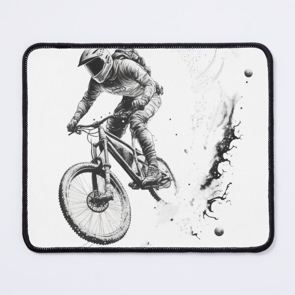 Item preview, MTB Mountain Bike Downhill double exposure b&w designed and sold by MotivStyle.