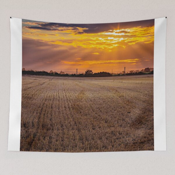 Item preview, The setting sun over the field. designed and sold by HausmannArt.