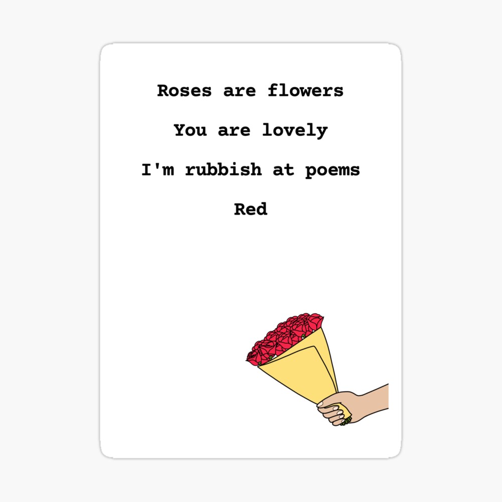 Funny roses are poem with flowers Valentine's Day card" Poster for Sale by suzcreate | Redbubble