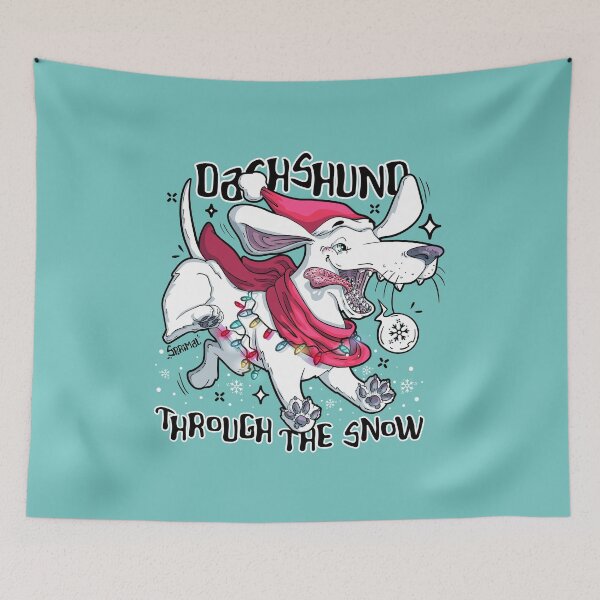 Item preview, Dachshund through the snow Christmas pun designed and sold by SPIRIMAL.