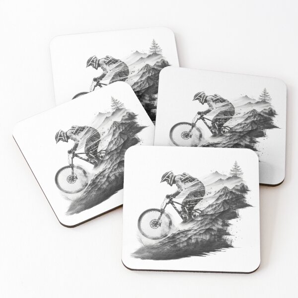 Item preview, MTB Mountain Bike Downhill double exposure b&w designed and sold by MotivStyle.
