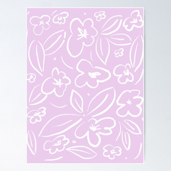 Item preview, Bosquejo de flores en lila púrpura y blanco - Arte boho moderno designed and sold by BohomadicStudio.