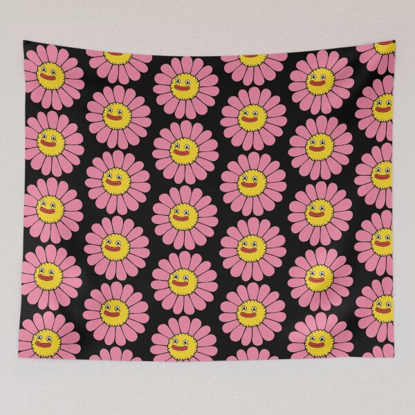 Artikelvorschau, Lustige Gesichts-Blume mit rosa Hausierern entworfen und verkauft von PrintPortal.