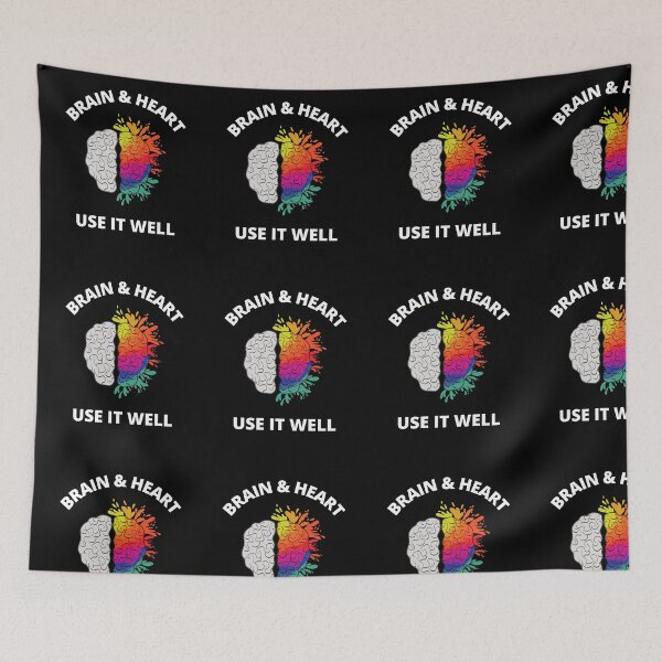 Item preview, Brain And Heart Use It Well - Funny Meme Sarcastic Satire - Self Inspirational Quotes - Inspirational Quotes About Life and Struggles designed and sold by ExploreTheStore.