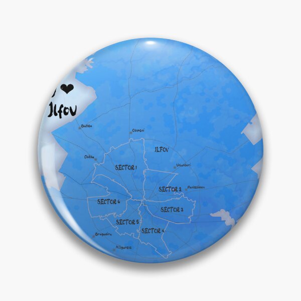 Item preview, Ilfov County Map, România designed and sold by maptheclouds.