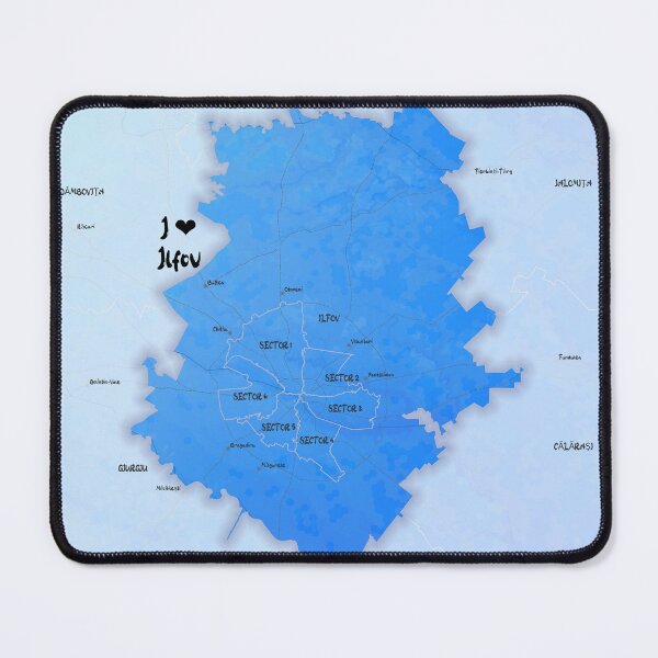 Item preview, Ilfov County Map, România designed and sold by maptheclouds.