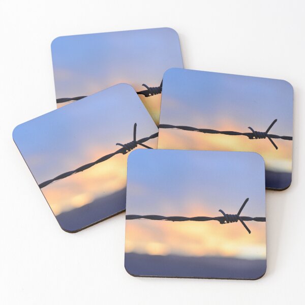 Item preview, Barbed Wire and Soft Sky - Farm at Sunset designed and sold by CarolinaReina.
