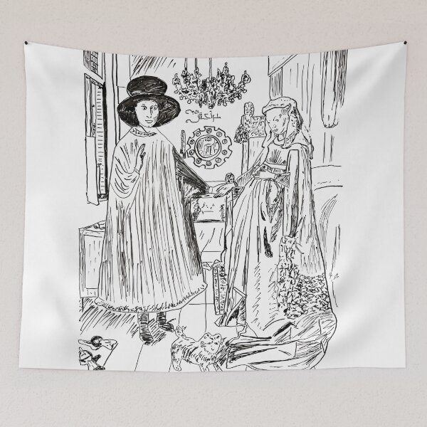 Item preview, AP Art History Jan Van Eyck Arnolfini Portrait Dry Erase Recreation designed and sold by beanes.