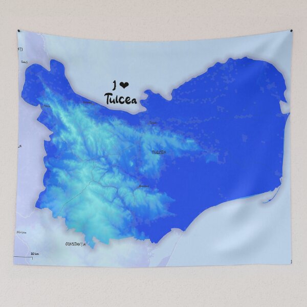 Item preview, Tulcea County Map, România designed and sold by maptheclouds.