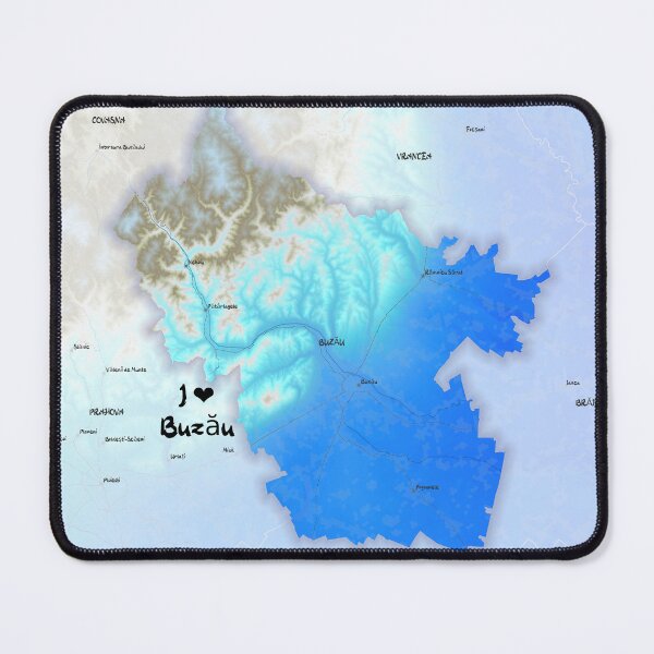 Item preview, Buzău County Map, România designed and sold by maptheclouds.