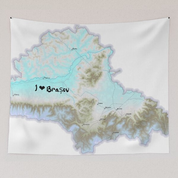 Item preview, Brașov County Map, România 2 designed and sold by maptheclouds.