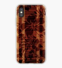 Keokea Beach Faux Wood Hawaiian Surfboard iPhone Case