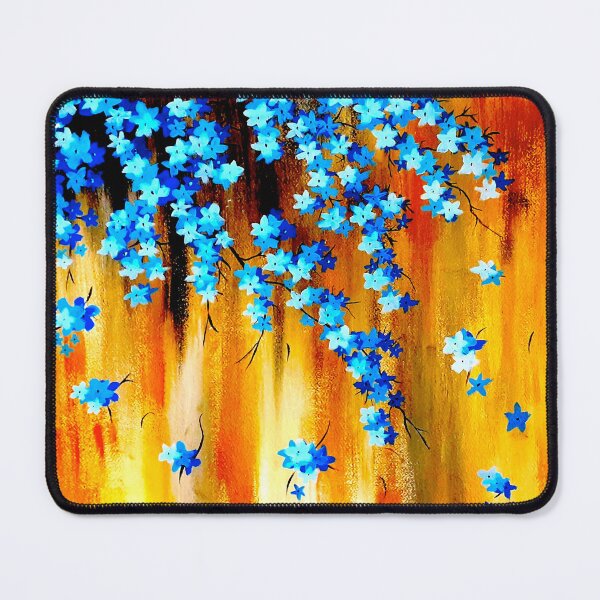 Item preview, Blue flowers above fire - hand painted acrylics - Megalakaki Art©️ designed and sold by Megalakaki-Art.