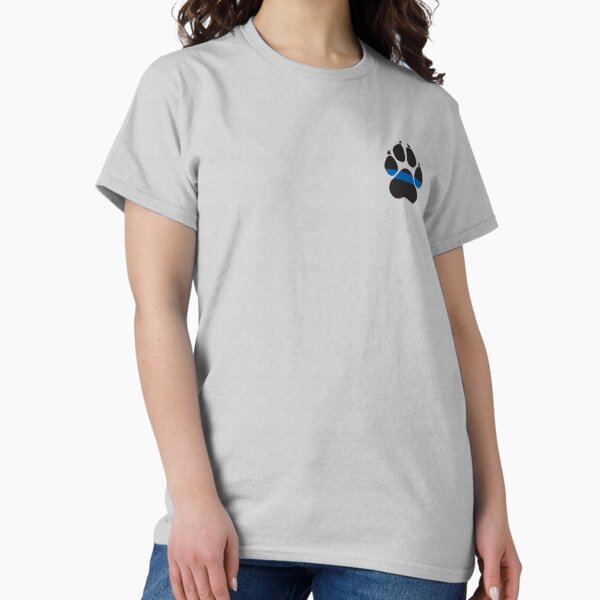 Artikel-Vorschau von Dünne blaue Linie Paw Print linken Brust, designt und verkauft von MikesTeez.