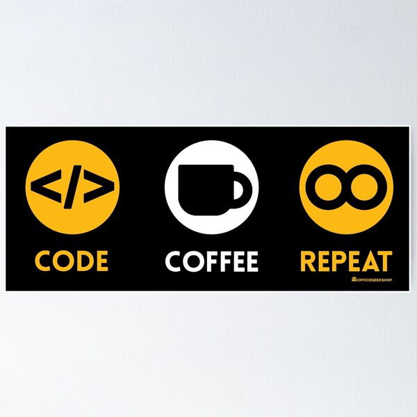 Artikel-Vorschau von CODE KAFFEE WIEDERHOLEN, designt und verkauft von Office Geek Shop.