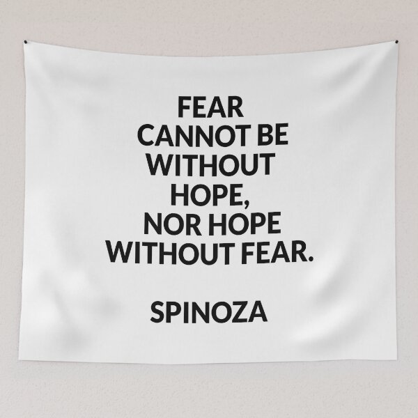 Item preview, Spinoza quotes - Fear cannot be without hope nor hope without fear designed and sold by Inspirationmotivation.