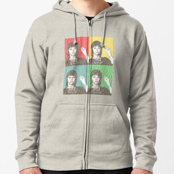 Jane Fonda Mug Shot x4 Zipped Hoodie