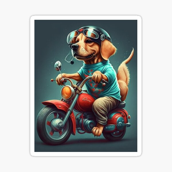 Daxhund and his motorcycle - Motorcycle - Sticker