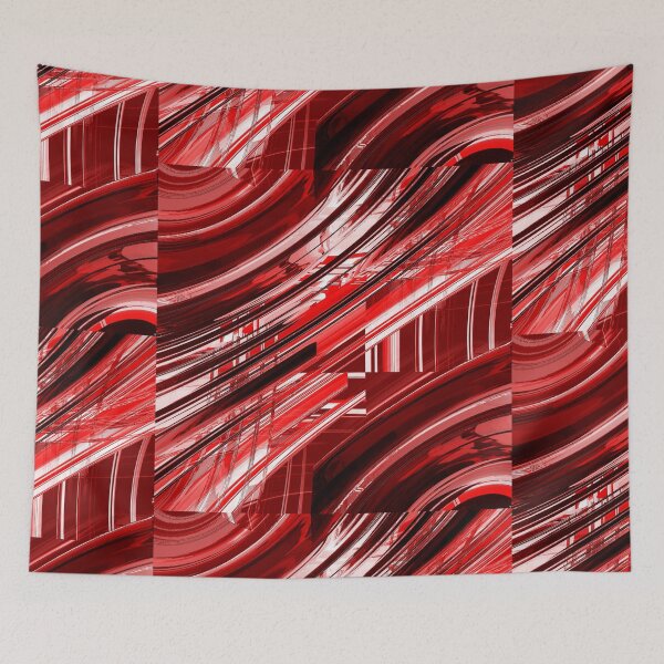 Item preview, Red diagonals and waves designed and sold by Tiia Vissak.