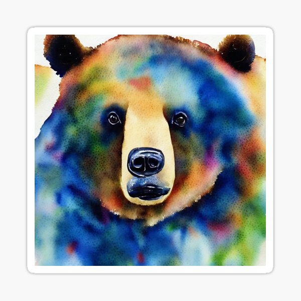 Item preview, Bear highly detailed watercolor painting designed and sold by DrawItOnce.