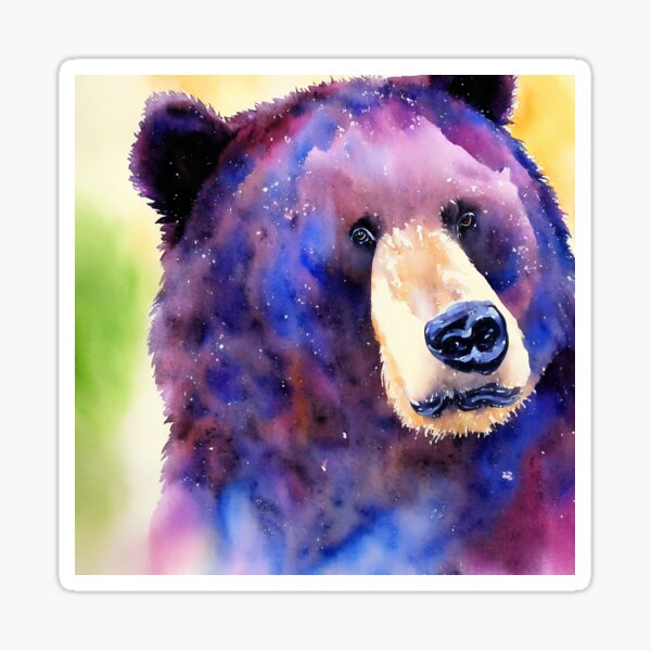 Item preview, Bear highly detailed watercolor painting designed and sold by DrawItOnce.