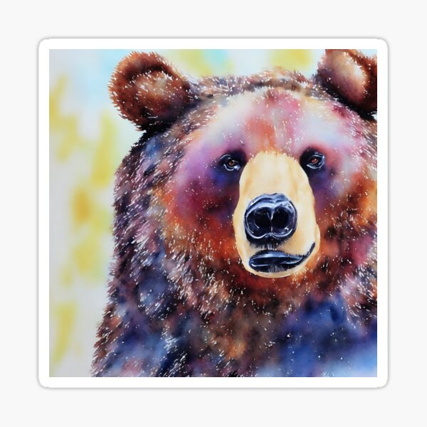 Item preview, Bear highly detailed watercolor painting designed and sold by DrawItOnce.