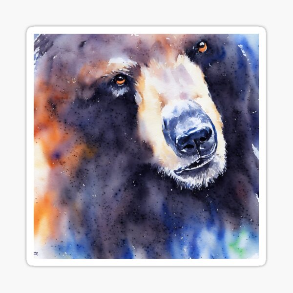 Item preview, Bear highly detailed watercolor painting designed and sold by DrawItOnce.