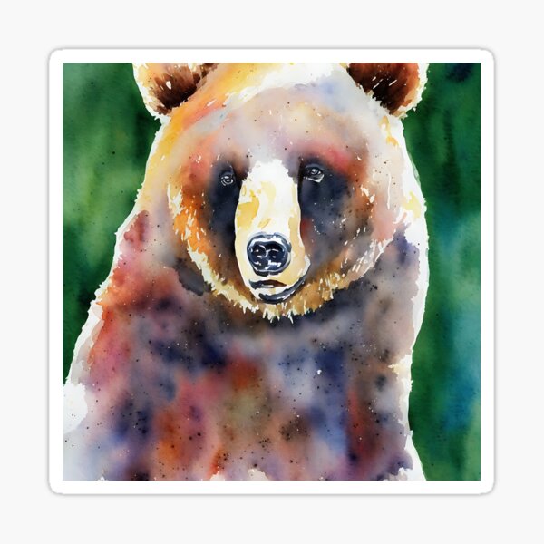 Item preview, Bear highly detailed watercolor painting designed and sold by DrawItOnce.