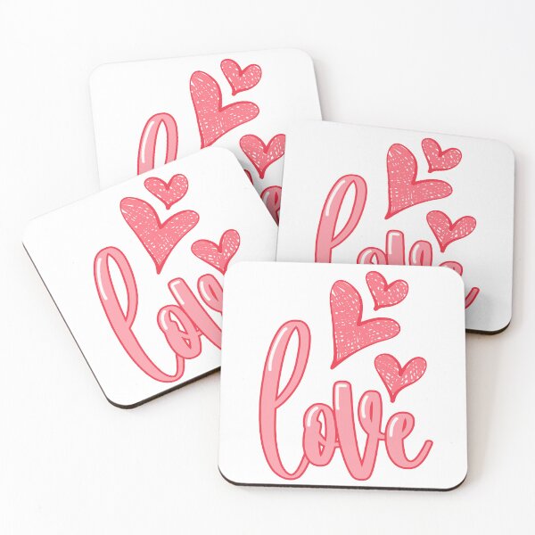 Item preview, Red Love Sign with Hearts Handlettered designed and sold by Missing In Art.