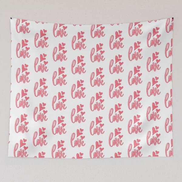 Item preview, Red Love Sign with Hearts Handlettered designed and sold by Missing In Art.