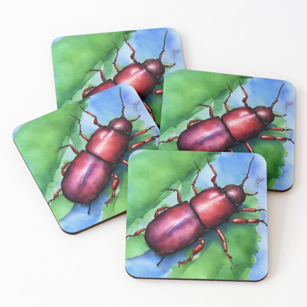 Item preview, Beetle highly detailed watercolor painting designed and sold by DrawItOnce.