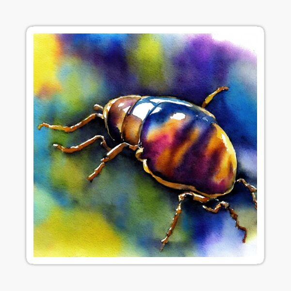 Item preview, Beetle highly detailed watercolor painting designed and sold by DrawItOnce.