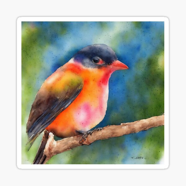 Item preview, Bird highly detailed watercolor painting designed and sold by DrawItOnce.
