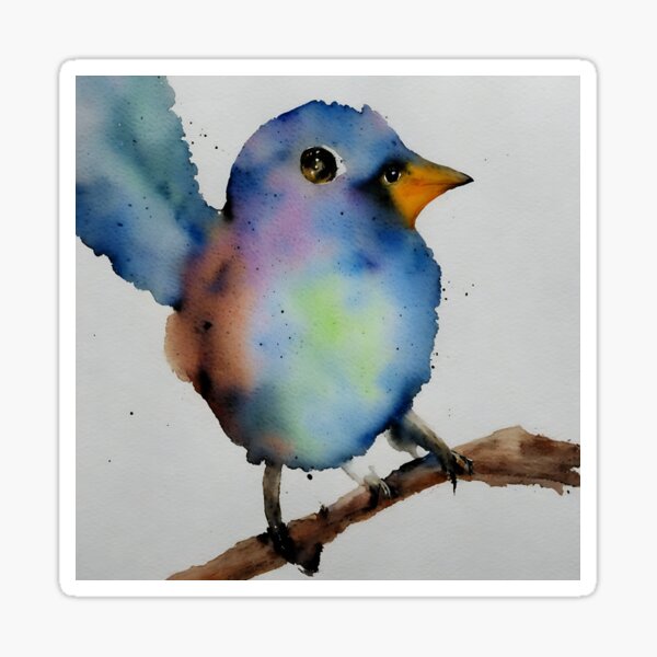 Item preview, Bird highly detailed watercolor painting designed and sold by DrawItOnce.
