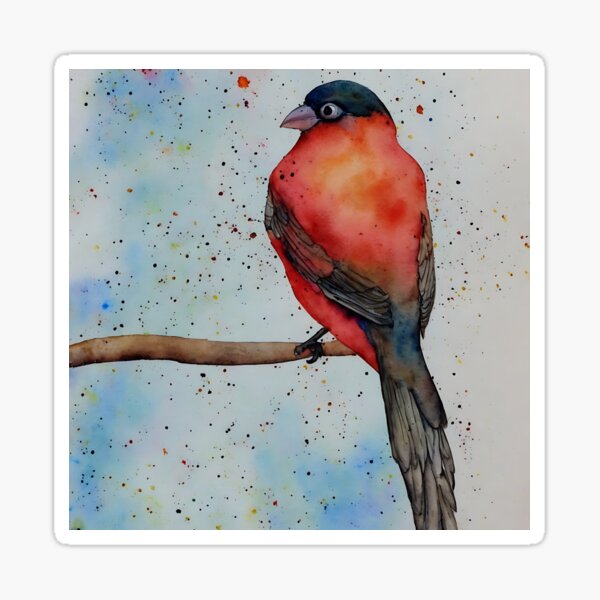 Item preview, Bird highly detailed watercolor painting designed and sold by DrawItOnce.