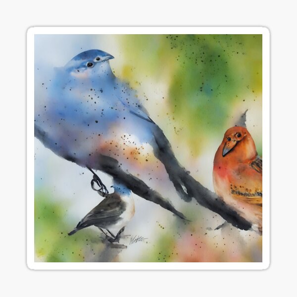 Item preview, Bird highly detailed watercolor painting designed and sold by DrawItOnce.