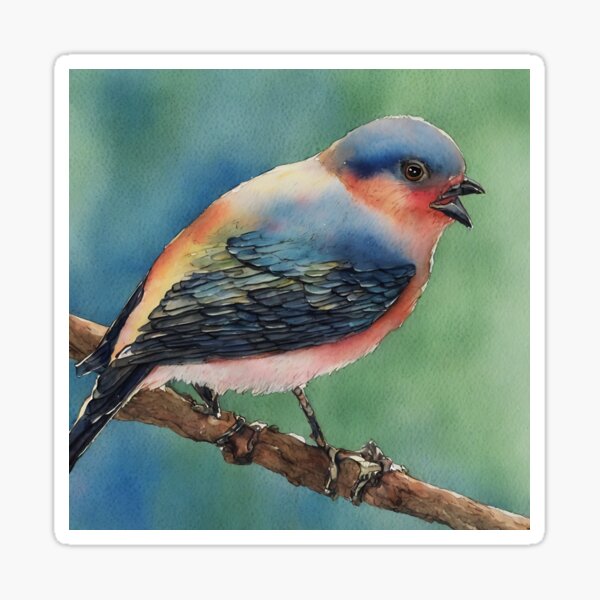 Item preview, Bird highly detailed watercolor painting designed and sold by DrawItOnce.