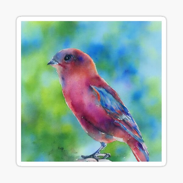 Item preview, Bird highly detailed watercolor painting designed and sold by DrawItOnce.