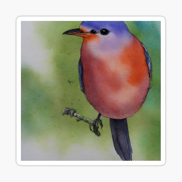 Item preview, Bird highly detailed watercolor painting designed and sold by DrawItOnce.